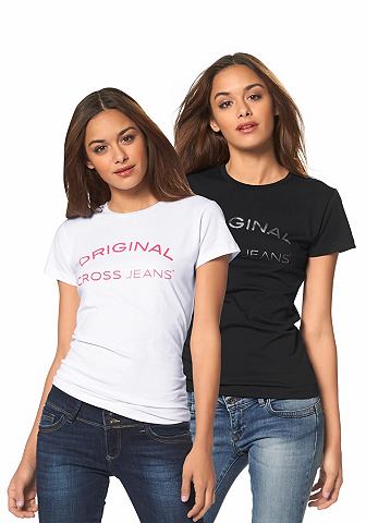 CROSS JEANS Cross Jeans® Tričko černá+bílá - standardní velikost XS (34)