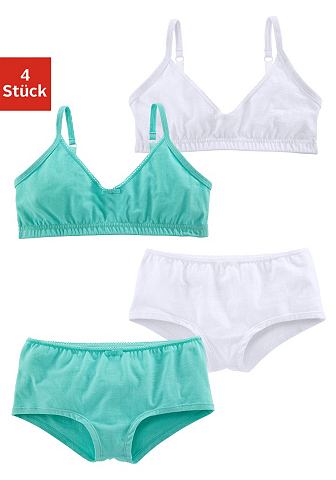 Petite Fleur Petite Fleur Krátký top + kalhotky mátová +bílá 182