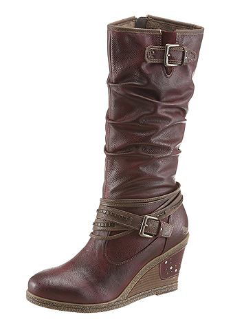 Mustang Shoes Mustang Shoes Kozačky vínová červená - EURO velikosti - normální šířka 45 (10/10,5)