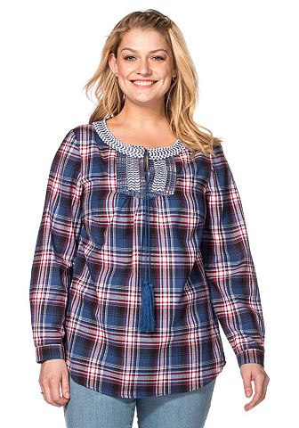 SHEEGO Casual sheego Casual Tunika modrá károvaná 44