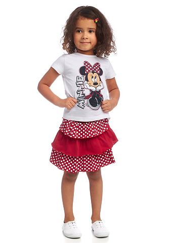 Disney Disney Tričko a sukně »Minnie Mouse« (Souprava, 2-dílná) bílá+červená - standardní velikost 92/98